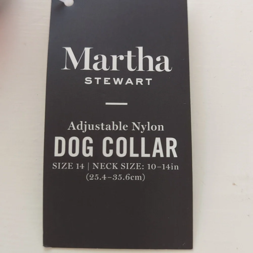 🌻 Martha Stewart Adjustable Nylon Dog Collar Gray Coral Size 14 (Small)